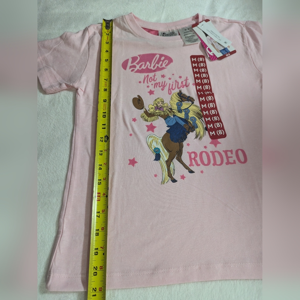 Barbie Pink Kids Girls Rodeo T-Shirt - Picture 9 of 16